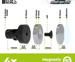 Magnety pro upevnění karoserií RC aut 1:10