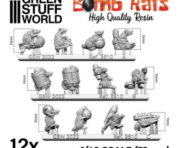 Resin Set Bombs Rits – resinové krysy s náložemi (12 ks)