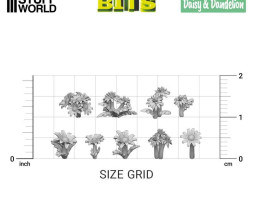 3D Printed Set Daisy & Dandelion Plants – 3D tištěné kopretiny a pampelišky (44 ks)