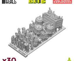 3D Printed Resin Set Old World Explosives – Harzladungen und Werfer (30 Stück)