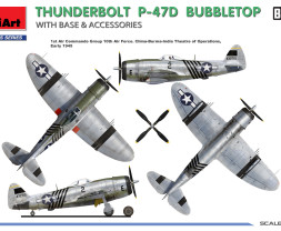 1:48 Republic P-47D Bubbletop w/ Base & Accessories (Big Set)