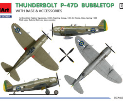 1:48 Republic P-47D Bubbletop w/ Base & Accessories (Big Set)