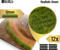 Grass Strips – samolepící travní proužky, realistická zelená tráva 12mm (12 ks)